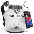 Earth Pak Waterproof Dry Bag - Roll Top Waterproof Backpack Sack Keeps Gear Dry for Kayak with Waterproof Phone Case - color: Clear, size: 5L