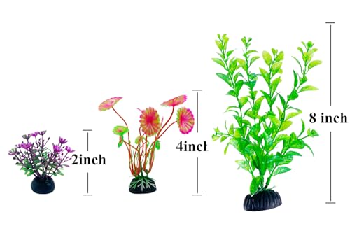 Plastic Aquarium Plants Decoration Accessories, Artificial Fish Tank Decor Plant 10 PCS