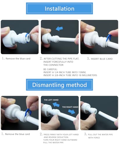 3/4"M & F to 1/4" Push-Fit Adapter, 3 Pcs | Plastic RO water filter hose connector for garden hoses, pre-purifiers & water purifiers. - style: 1/4” Tube to 3/4” Thread (3 styles mixed)