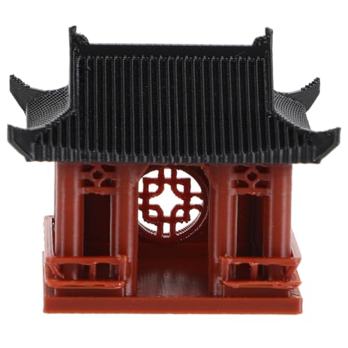 PRETYZOOM Miniature Pavilion Ornament Asian Style Pagoda Sculpture for Bonsai Gardens Tabletop Decor Zen Garden Accessories for Fish Tanks and Miniature Landscapes