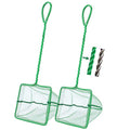2 Pcs Aquarium Fish Net, 5 inches Fine Mesh Quick Catch Fish Net for Fish Tank Betta Fishing Net - color: Green, size: 5" (2-Pack)