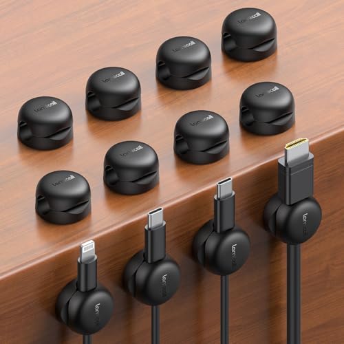 Lamicall Spring Cable Clips, Desk Office Accessory - 12Pack Compact Office Organizer Holder, Mother's Day for Mother, Cable Management Clips, Nightstand Phone Charging Cord Holder Wire Organizer - color: Black, size: 12Pack