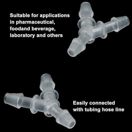 Hitefu 1/8" Plastic Hose Barb Fitting Equal Barbed 3 Way Y Shaped Hose Tubing Joint Splicer Mender Adapter Union for Oxygen Tubing Pipe Household Fuel Water Liquid Air (Pack of 10) - size: 1/8 Inch