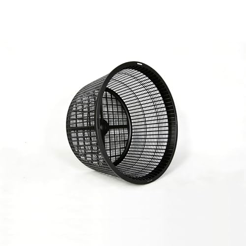 8.5-Inch Round Aquatic Plant Baskets - 6 Pack Durable Black Plastic Mesh Pond Containers for Live Aquarium Plants, Pond Planting & Hydroponic Pots