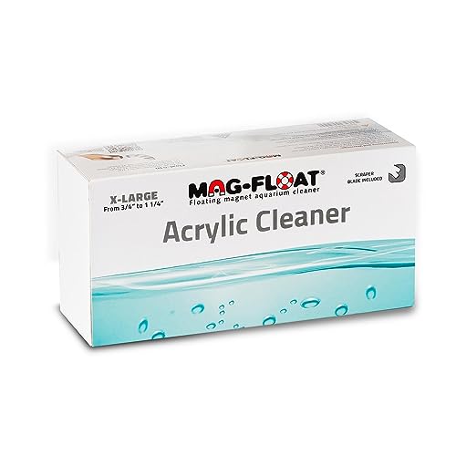 Mag-Float XL Extra Large Acrylic Aquarium Algae with Scraper Cleaner | Magfloat Floating Magnetic Fish Tank Magnet Cleaning Scrubber Brush Tool for Freshwater Saltwater Marine Reef Tanks - size: Extra Large
