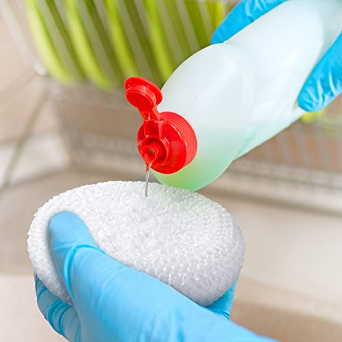 Blulu Plastic Dish Scrubbers for Dishes Pot Round Nylon Pad, Mesh Scouring Non Scratch Pads(Simple Colors,15 Pcs) - color: Simple Colors