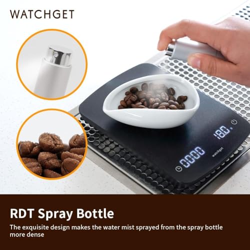 watchget Coffee Bean Dosing Cup & Static Reduction Spray Bottle Kit for Espresso Bar, Ceramic Single Dose Tray for Brewing/Tea, Barista Accessories Set, White - color: White