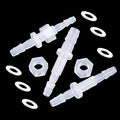 1/4” Thru-Bulk Bulkhead Plastic Hose Barb Fittings Union Adapter Fittings for Aquarium Fuel Gas Liquid Air with Metal washers (Pack of 3) - color: 3 pcs, size: 1/4 Inch
