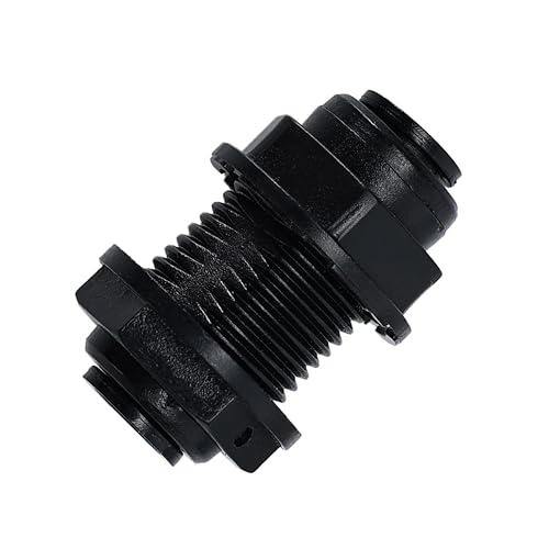 1/4" RO Water Tube Bulkhead Connector Push Quick Connect for RO Water Reverse Osmosis System (Pack of 12) (black) - color: Black