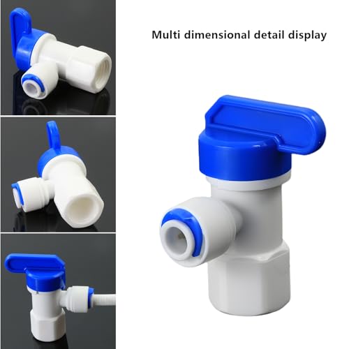 1/4" Push-Fit Ball Valve for RO Water Systems | Quick-connect switch adapter for pressure tank, reverse osmosis water filter systems, beverage dispensers & water purifiers. - size: 1/4" Pressure Tank Ball Valve