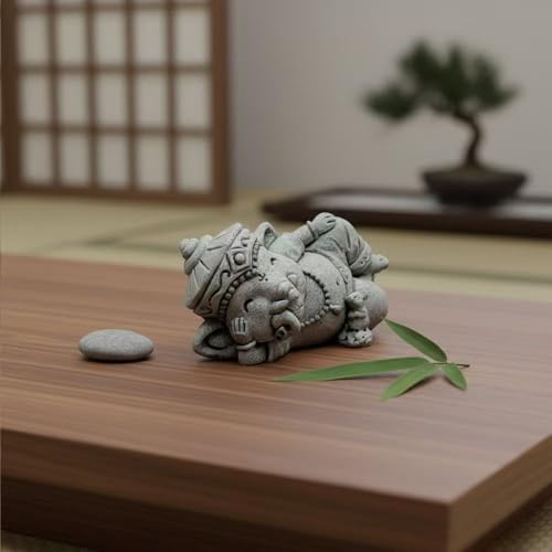 livelyfish Small Elephant Statue Sandstone Figurine Hindu Meditation Buddha Sculpture for Fish Tank Aquarium Decoration (G) - color: G