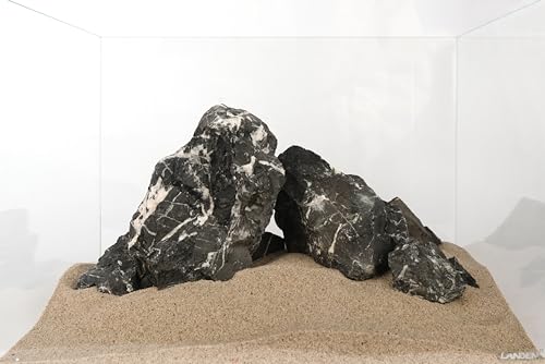LANDEN Natural Tonwa Stones Slate Stones for Aquariums Terrariums, Paludarium,Vivariums, Reptile and Amphibian Enclosures (17lbs, 2 to 8 inches) - size: 02 Tonwa Stones(2-8inch,17lbs)
