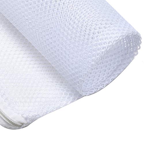 Large Filter Media Bags,Aquarium Mesh Bags with Plastic Zipper,White Net Bags for Bio Balls, Ammonia Remover 17.8" by 13.5" (4pcs)