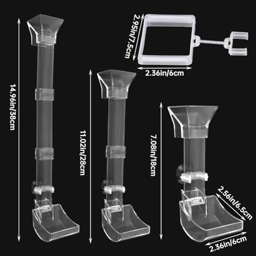 Shrimp Feeding Dish Set, Aquarium Fish Shrimps Feeder Set, Transparent Shrimp Feedings Tube, Fish Tank Feedings Supplies with Feeding Ring Cleaning Brush for Fishs Tank Aquarium (Clear)