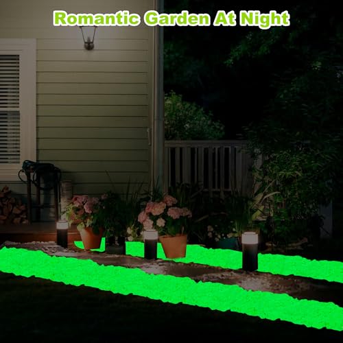 4000pcs 5-8mm Green Glowing Pebbles Glow Pebbles Aquarium Rocks Glow in The Dark Decorative Stones for Walkways Driveway Yard Grass Fish Tank Plant Pots - size: 4000, style: Green