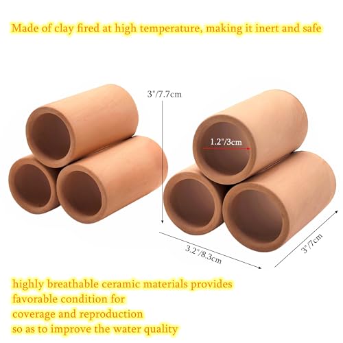 M2cbridge Ceramic Shrimp Dome Hide Shelters Swim Holes Shrimp Habitat Breeding Tube(2PCS Red Pipe) - color: 2pcs Red Pipe