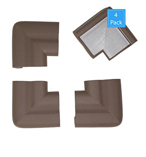KidKusion Jumbo Corner Cushion | Made in USA | Brown | 4 Pack | Furniture and Corner Protector - color: Brown, size: 4 Pack