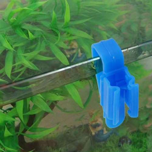 5-Pack ABS Plastic Fish Tank Clamp Water Pipe Holder, Secure Aquarium Hose Mounting for 8-16mm Diameter Tubes, Anti-Slip for Easy Cleaning and Water Change Maintenance in Tanks or Buckets, Black and - color: blue
