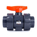 HYDROSEAL Kaplan PVC 1 1/2" True Union Ball Valve with Full Port, ASTM F1970, EPDM O-Rings and Reversible PTFE Seats, Rated at 200 PSI @73F, Gray, 1 1/2 inch Socket (1 1/2") - size: 1 1/2"