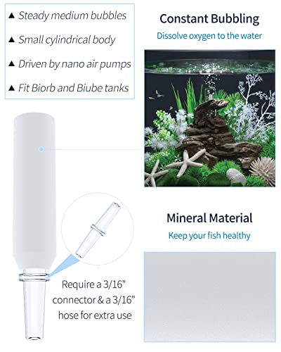Pawfly Aquarium Replacement Air Stone Bubbler for Specific Classic Tube Flow Halo and Life Fish Tanks Mini Compatible Bubble Release Tool Oxygen Diffuser for Nano Air Pumps, 5 Pack