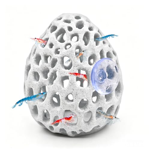Obfuscate Shrimp Cave,Shrimp Hides for Aquarium,Porous Coral Rock Aquarium Decor with Suction Cup,Fish Tank Hideout for Small Fish,Shrimp and Guppies