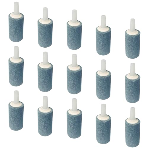 15 Pack Aquarium Air Stones - Air Pump Accessories of 1 Inch Cylinder Fish Tank Air Stone Aerator Bubble Diffuser for Nano Air Pumps Fish Tanks and Small Buckets - size: 15 PCS Air Stone