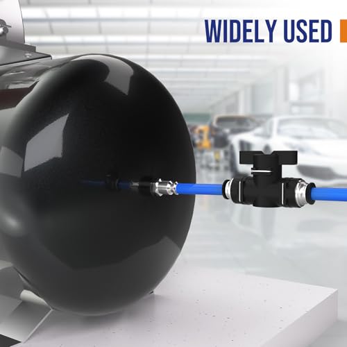 1/2 Push To Connect Valves,Pneumatic 1/2 Air Control Valve,Quick Push To Connects Fittings,Throttle Flow Speed Controller - color: Black BUC+SA, size: 1/2"OD