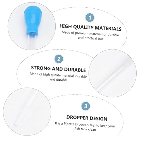 GANAZONO Fish Dropper Feeder Pipette Cleaner Whisky Pipette Water Dropper Fish Net Aquarium Fish Tank Cleaning Pipette Fish Tank Water Cleaner Pipette for Fish Tank Aquarium Pipette Blue - size: 43.00X4.00X4.00CM