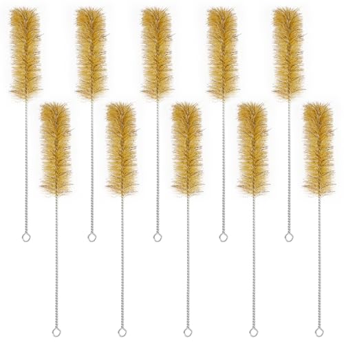 Labasics Test Tube Brushes, 10 Pack Bristle Test Tube Bottle Wash Cleaning Brushes with Radial Tufted End Suitable for Laboratory Use, Size M - size: Medium