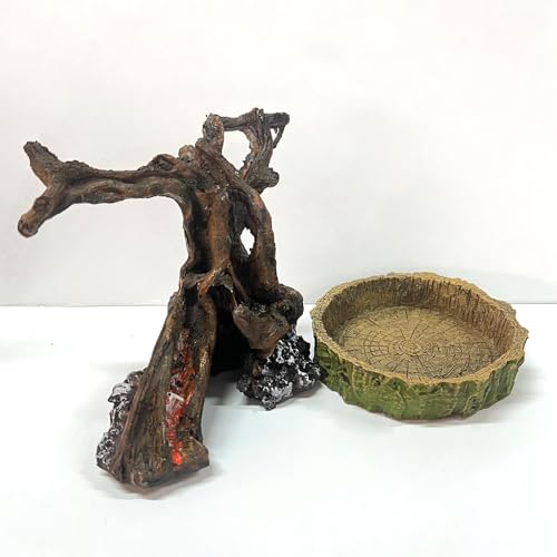 Rainmae Resin Hermit Crab Toy, 4.1 x 2.2 x 4.7 inches, Climbing and Hide Cave, Natural Tree Trunk Ornament for Small Animals, Gecko, Reptile, Lizard, Turtle, Frog, Chinchilla, Ferret