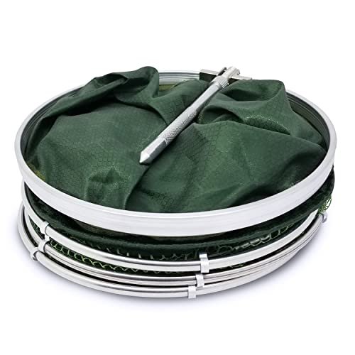 Collapsible Fish Keeping Net - Rubberized Mesh Fishing Basket - Foldable Fish Live Well for Dock & Kayak - Keep Bait and Fish Alive