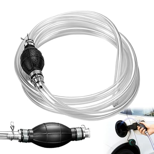 Multifunctional Liquid Siphon Pump, 2026 New Gasoline Siphon Hose Hand Fuel Transfer Pump for Motor Oil, Fuel, Diesel, Water, Fish Tank, Manual Fuel Pump with 6.5ft Hose (Basic Model)