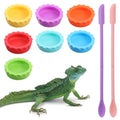 9 Pcs Crested Gecko Food and Water Bowl Small Reptile Food Dish Reusable Silicone Reptile Feeding Cup Gecko Feeder Corner Water Bowl Habitat Tank Starter Accessories for Hermit Crab Tarantula Isopods
