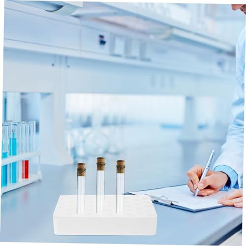 Cabilock 50holes Test Tube Rack Holder Laboratory Tube Stand Foam Base Storage Reusable Compact Design - color: Transparent