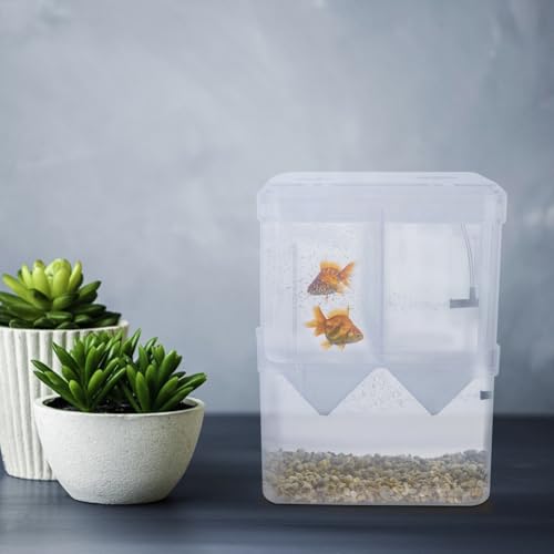 Kisangel Acrylic Dual-Layer Fish Hatching Box 2pcs Fish Breeding Incubator for Guppies Fry Hatching Container Suitable for Aquariums