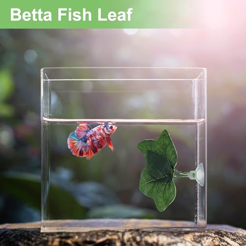 Betta Fish Leaf, Natural Habitat Simulation for Betta Spawnings Grounds, Betta Spawnings Leaves, Resting Bed, Double Maple Leaves, Green
