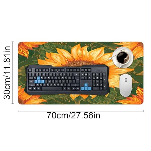 XXL Gaming Mouse Pad Sunflower Vintage Flower XXL Gaming Mouse Pad Large Desk Mat Protector for Desktop, Anti-Slip Rubber Extended Computer Keyboard Mat Writing Pad, 11.8 * 27.5 in,B-1478 - color: B-1478, size: 11.8*27.5 In