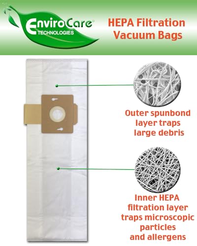 EnviroCare Replacement HEPA Vacuum Cleaner bags made to fit Riccar Supralite Type F and Simplicity Freedom Uprights 12 pack