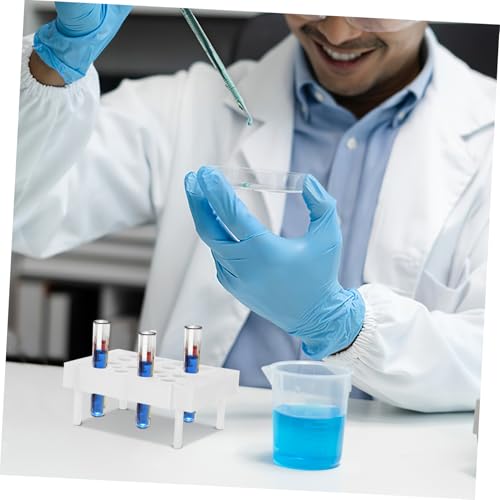 IMIKEYA Plastic Test Tube Rack Holder Stand for Lab Vials Chemistry Laboratory Supplies Detachable 15-Piece Set