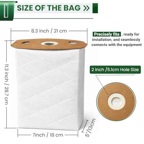 12 Pack AH14010 Vacuum Cleaner Bags for Hoover Commercial HVRPWR 40V Cordless Upright Vacuum CH90600V, CH91600V | 5.5 Quart HEPA Media Filter Bags with 5-Layer Filtration & Leak-Proof Design