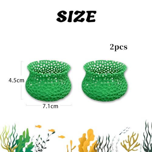 HOZOE Aquarium Submerged Plant Pot, Underwater Plant Anchor, Fish Tank Aquatic Plante, Aquarium Landscaping Decoration, Decorative Accessories - 2-Piece Set (Green) - color: Green