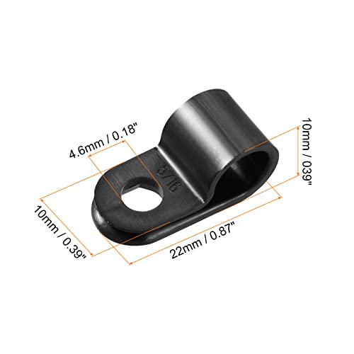 R-type Cable Clips Wire Management Clamp, [for Keeping Wire Neat ] - Nylon / 0.31-inch/Black / 30 Pcs - size: 0.31-inch
