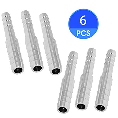 Hose Barb Reducer 5/16" to 1/4" Barb Hose ID Stainless Steel Reducing Union Fittings Air Water Fuel (Pack of 6) - size: 5/16" Barb x 1/4" Barb