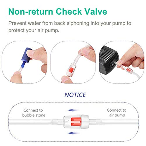Aquarium Air Pump Accessories Kit with 80 Inch Standard Clear Airline Tubing, Air Stones, Check Valves, Suction Cups and Connectors for Fish Tank - color: Blue, size: 2 Air Stone Cylinder