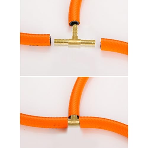 Uenede 3PCS Solid Brass 3/8"OD Barb Tee Splicer Mender Hose Barb Fitting 3-Way Union Intersection for Water/Oil/Gas - size: 3/8" Barb, style: Tee (3 Way)