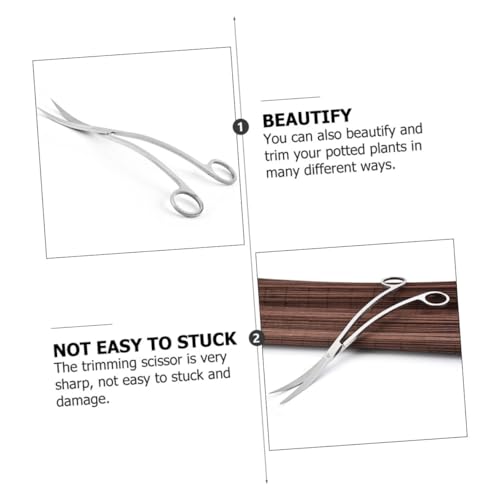 Milisten Stainless Steel Wave Scissors for Aquarium Plants Ergonomic Aquatic Plant Trimming Tool for Fish Tanks