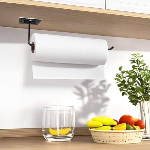 2Pack Under Cabinet Paper Towel Holder - Self-Adhesive or Drilling Wall-Mounted Paper Towel Rack for Kitchen, Bathroom, and RV – Stainless Steel, Fits Mega Paper Towel Rolls 11.02 in (2Pack 11.02IN) - size: 2Pack 11.02IN