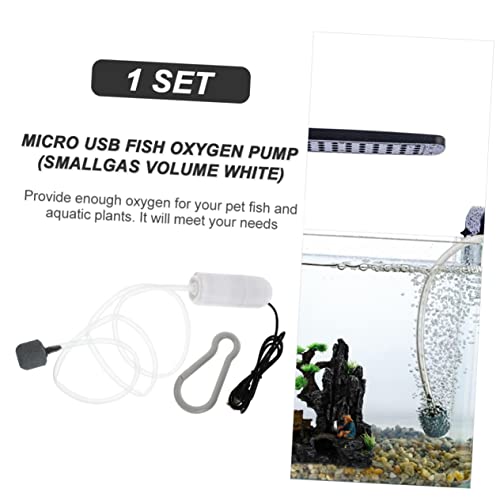 Mikikit USB Charging Small Aquarium Oxygen Pump Pump for Fish Tank Aeration Convenient Operation Lightweight Design High Grade Material for Safe Use