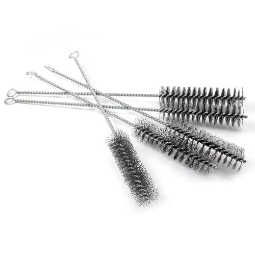 Utoolmart Wire Tube Brushes, Stainless Steel Bottle Bristle Cleaning Spiral Power Pipe Brush, 1.0-inch Diameter 12-inch Long-Handle Cleaner for Auto Parts, Bottles, Tubes, Keyboards,Glass 5pcs - color: 5pcs, size: 2.5cm