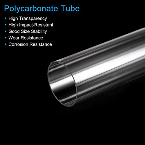 MECCANIXITY Plastic Pipe Rigid Polycarbonate Round Tube Clear 1.5"(37.6mm) ID 1.6"(40mm) OD 17" (425mm) High Impact for Lighting, Models, Water Plumbing - size: 1.5"IDx1.6"ODx17"